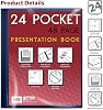 Better Office Products 24 pocket-bound presentation books, blue and transparent viewfront, 48 sheet protector pages, 8.5 x 11 sheets, art portfolio, durable polycover, letter size, blue
