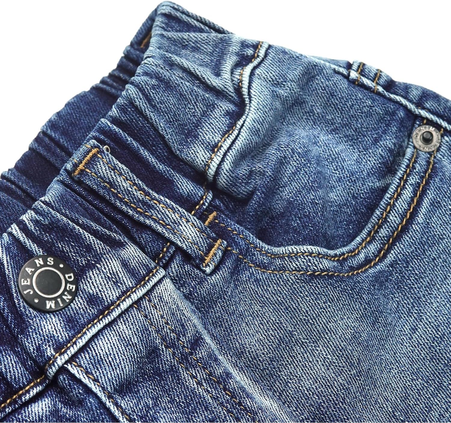 KIDSCOOL SPACE Girls Slim Fit Pull On Jeans,Ribbed Waistband Stretch Denim Pants - Image 6