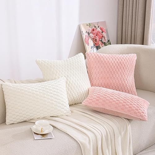 Miniatura 9 de All Smiles Juego de 2 fundas de almohada decorativas verdes de 16 x 16 pulgadas, fundas de cojín de piel sintética bohemias y esponjosas para