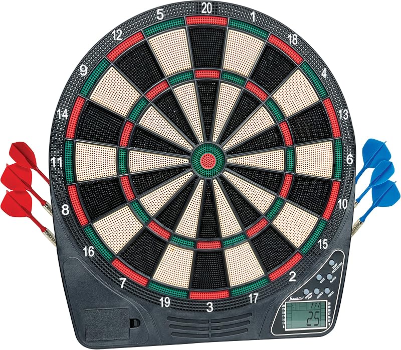 Franklin Sports Juegos de dianas electrónicas para dardos - Diana eléctrica de punta suave con marcador digital - (6) dardos incluidos