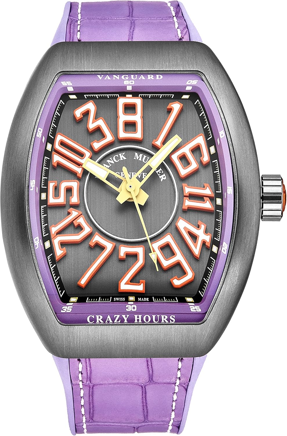 Franck Muller Men’s ‘Vanguard Crazy Hours’ Grey Dial Purple