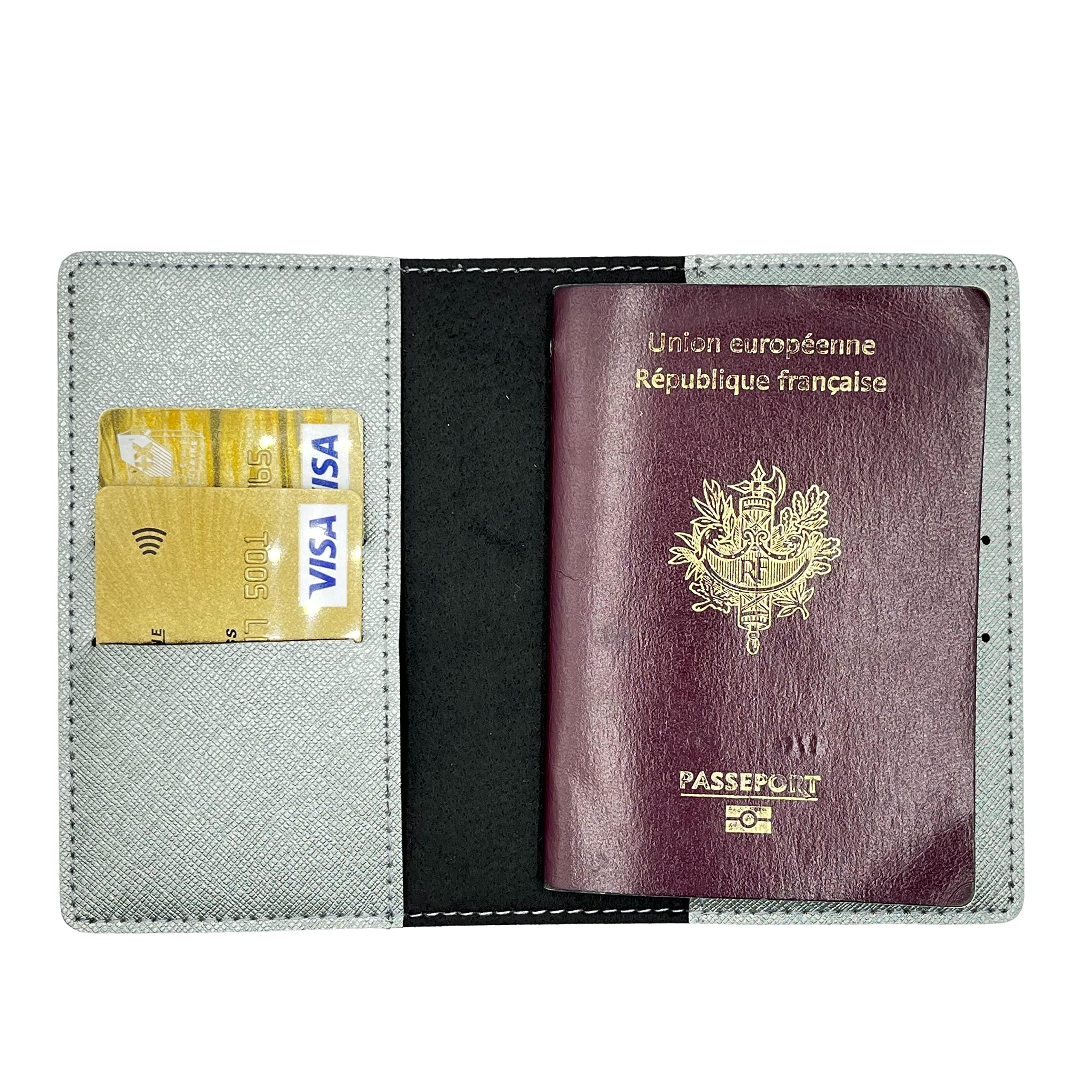 Protège Passeport Personnalisé, Porte Passeport Made in France, Pochette Passeport 100% Personnalisable, Étui Passeport Voopies, Protection Passeport Cuir, Housse Documents Voyage. (Métal)