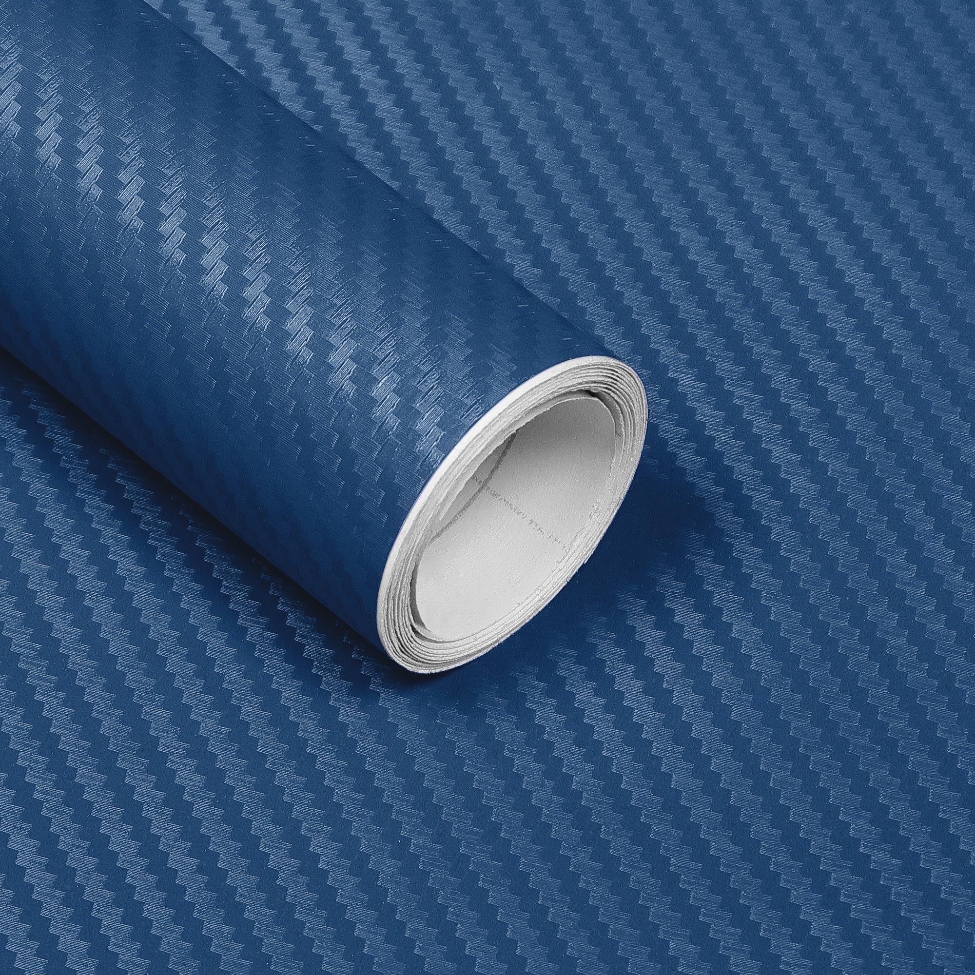 3D Blue Carbon Fiber Vinyl Wrap, Car Wrap Film Roll with Air-Release Technology for DIY Use, Car Auto Decal Exterior and Interior Wrapping Film, Vehicle Self Adhesive Sticker(1FT x 5FT)