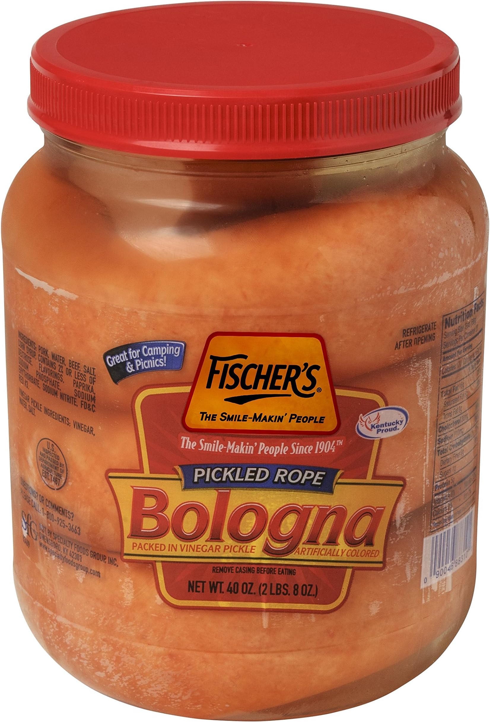 Pickled Rope Bologna Packed In Vinegar Pickle, 2.5 Pound