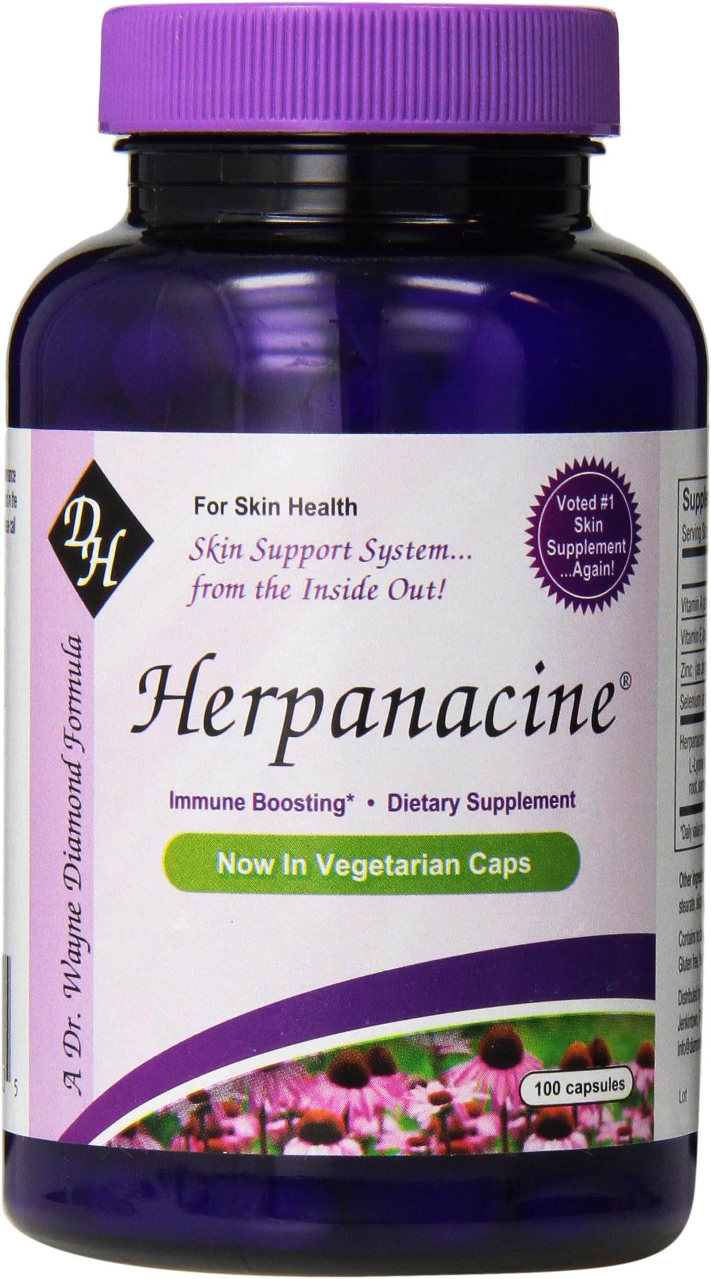 Diamond-Herpanacine Skin Support Veg Capsules with Antioxidant, 100 Count