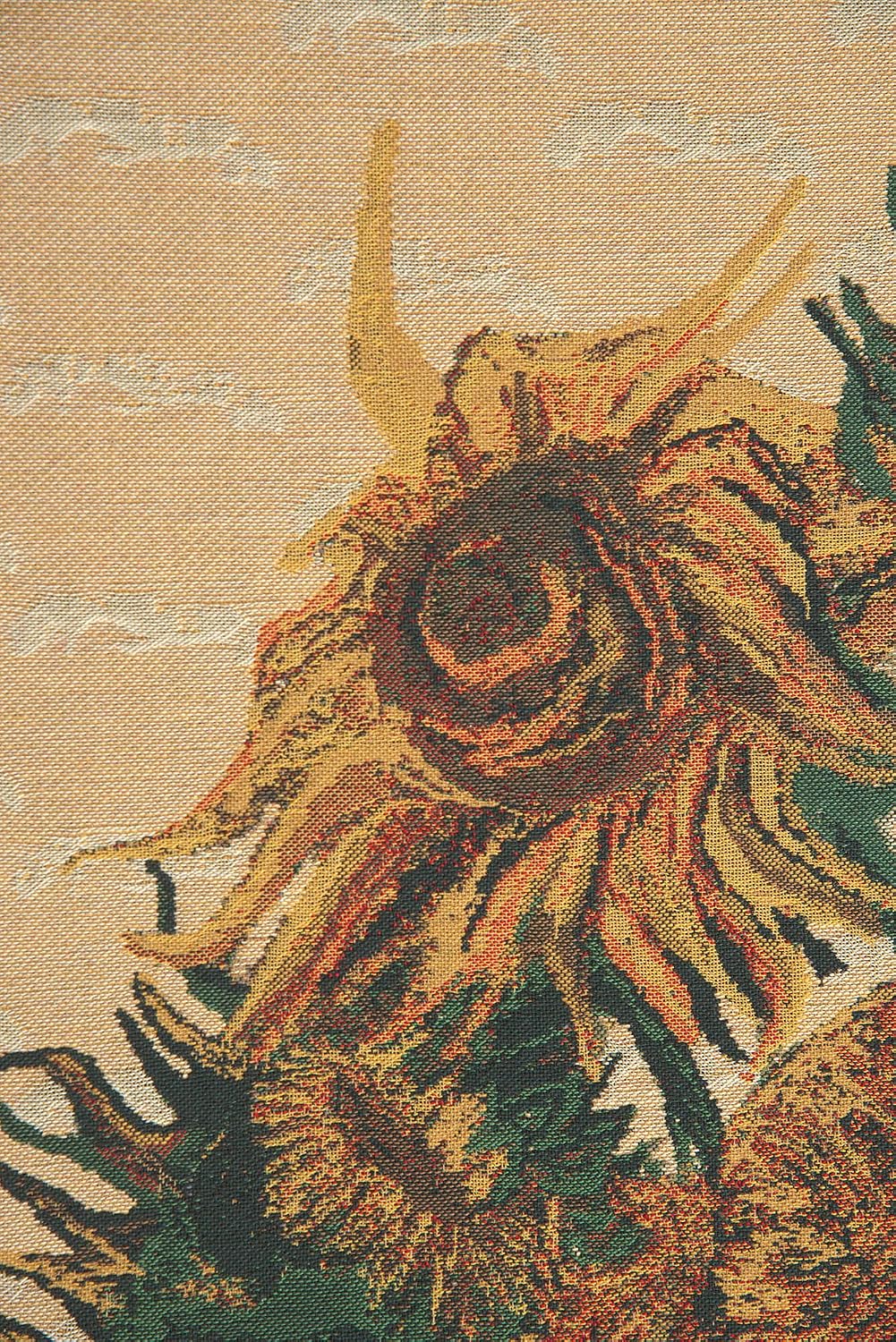 C Charlotte Home Furnishings Inc The Sunflower Beige Belgian Tapestry Wall Hanging | Viscose Cotton and Polyester Blend Wall Art | 34 in. x 41 in | Home Decor Accents | Inspired by Vincent Van Gogh