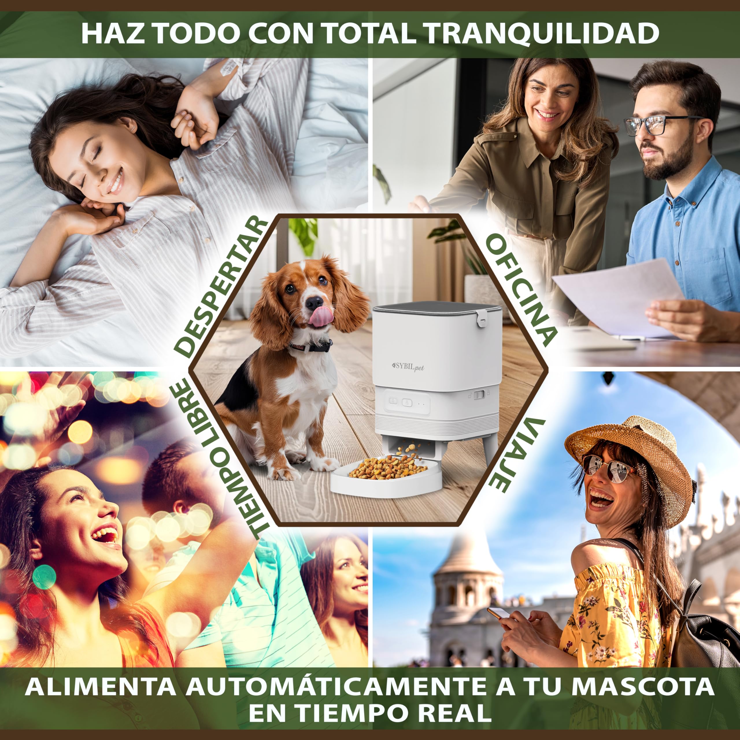 Comedero Automático Gatos y Perros 4L – Dispensador de Comida Programable con App, Sistema Antibloqueo y Motor Silencioso, Alimentador Automático Mascotas
