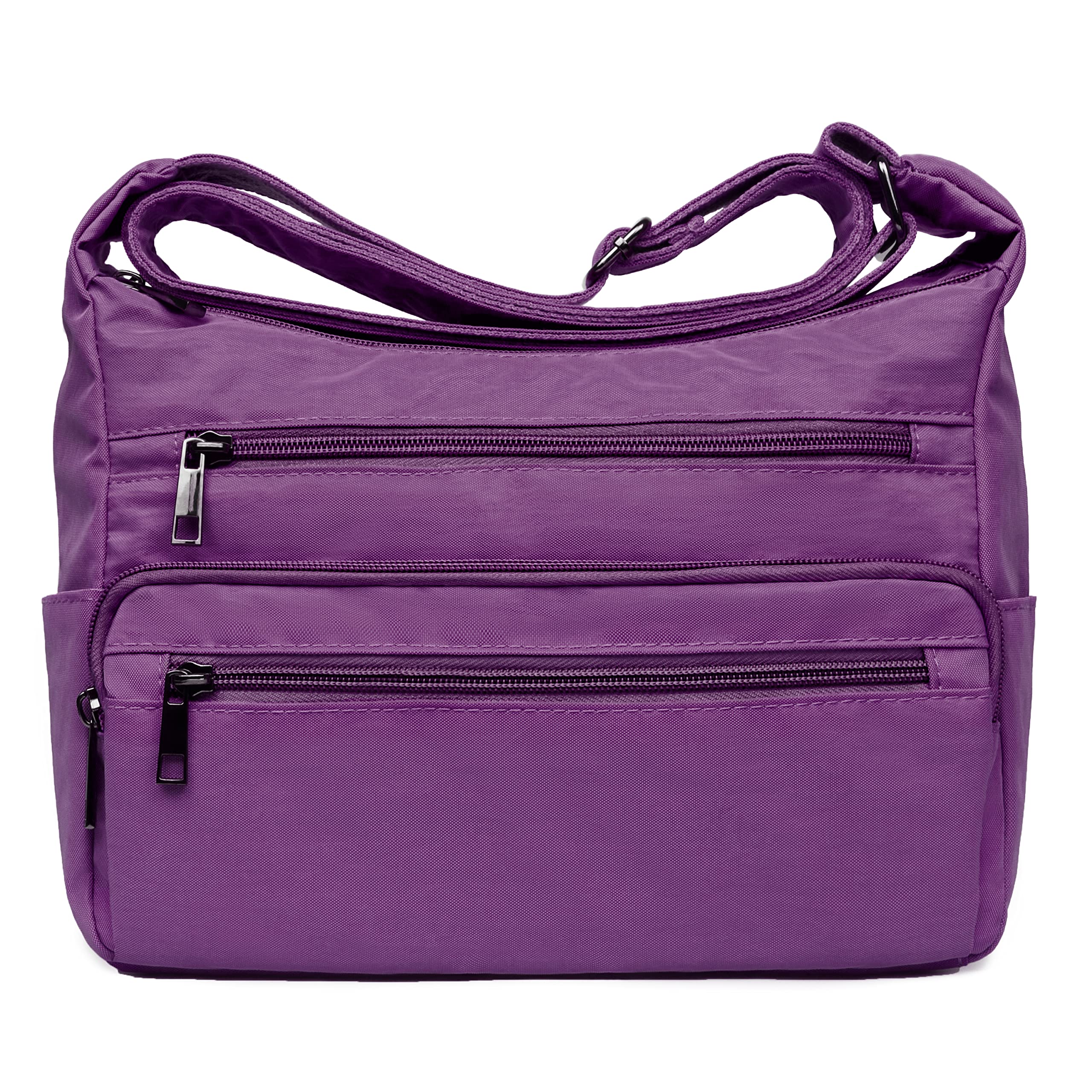 VOLGANIK ROCKRFID Purses for Women Fabric Nylon Multi Pocket Crossbody Bag Ladies Travel Handbag