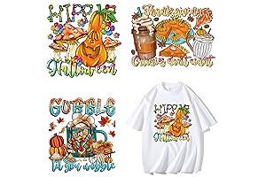 3 Sheets Thanksgiving Turkey Mushroom Pumpkin Design Iron on Patches