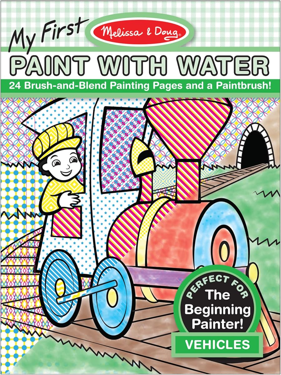 9339 My First Paint With Water Coloring Book - Vehicles (24 Painting Pages)