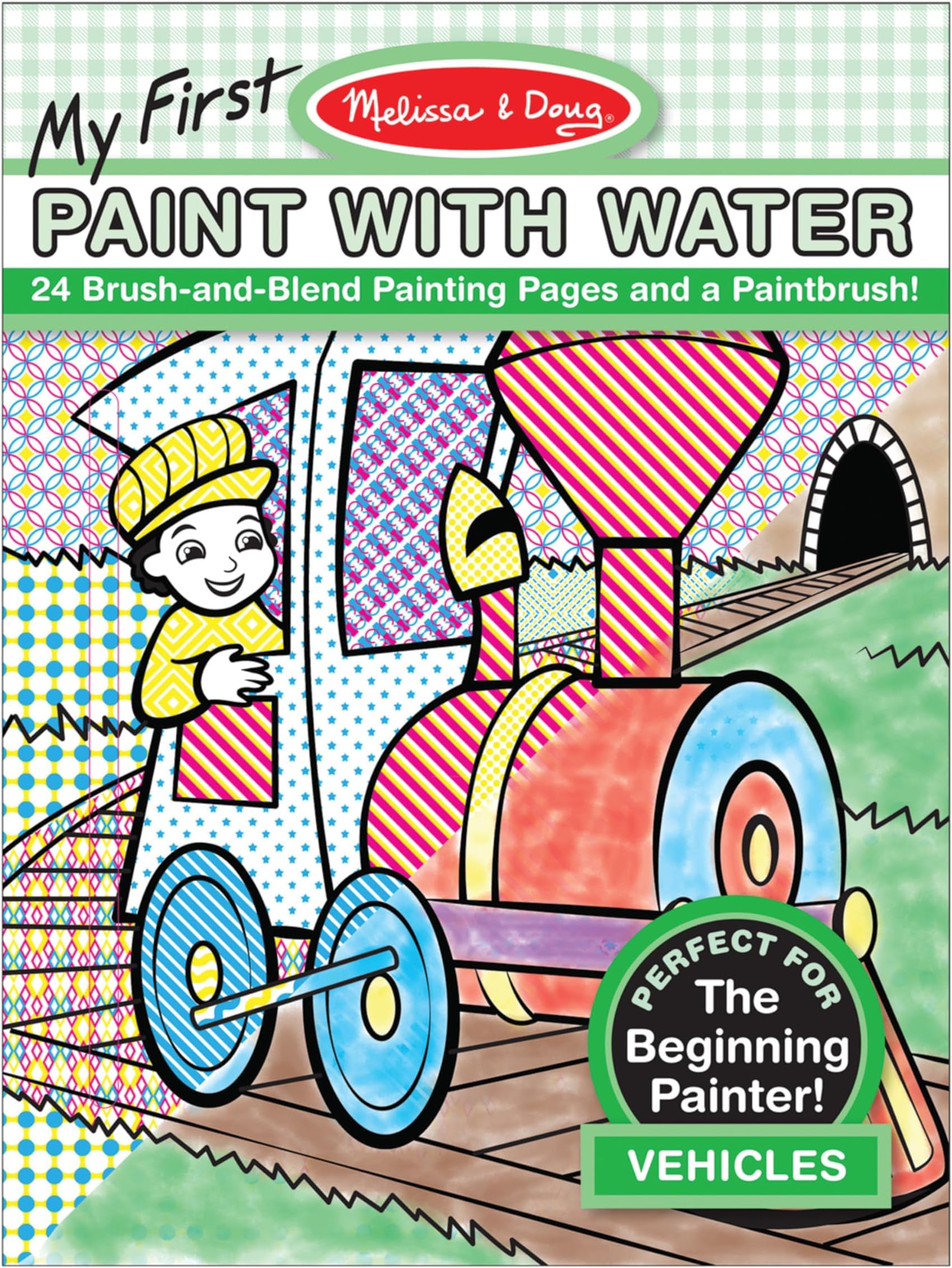 Melissa & Doug 9339 My First Paint With Water Coloring Book - Vehicles (24 Painting Pages)