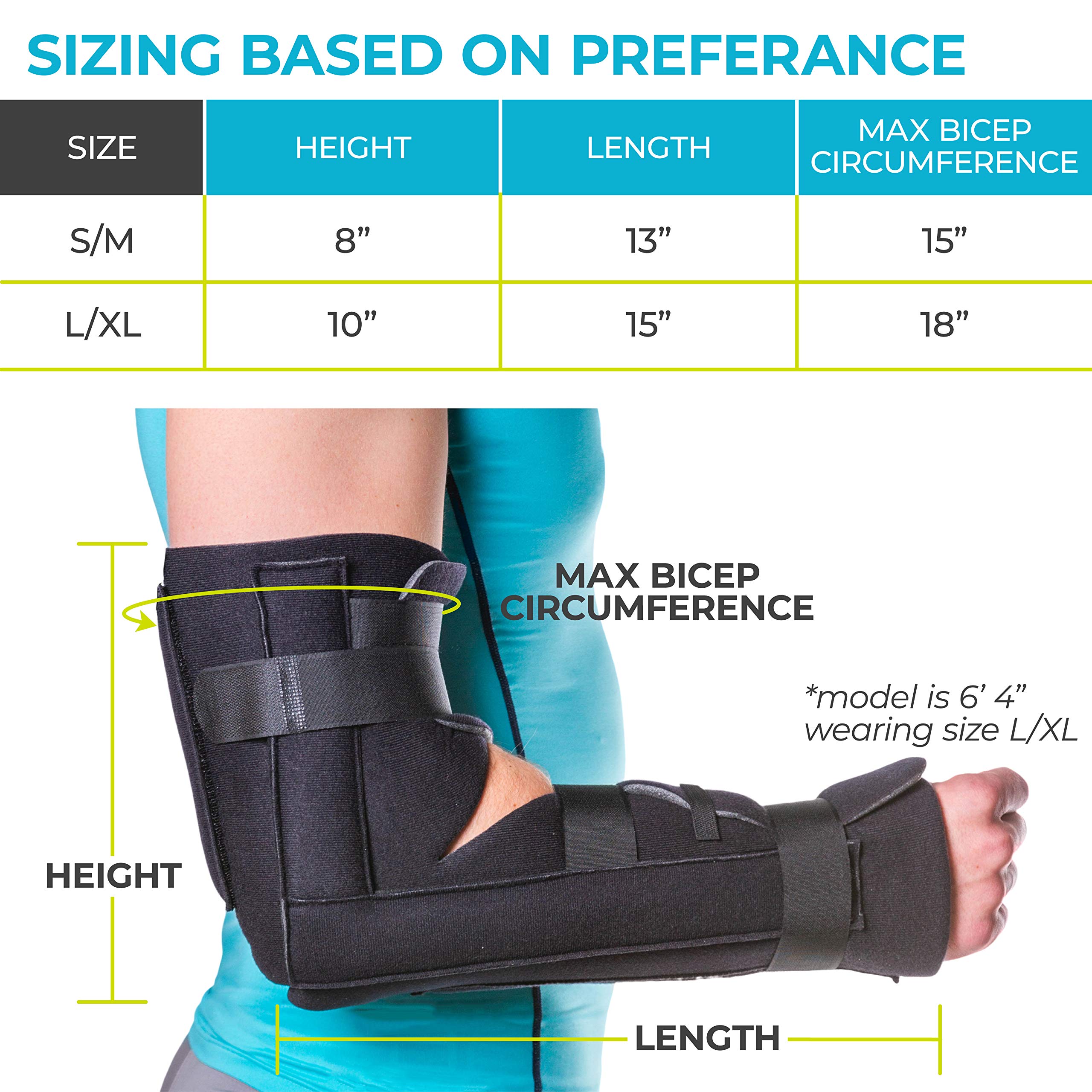 BraceAbility Elbow Immobilizer Brace Removable Long Arm Cast and Soft