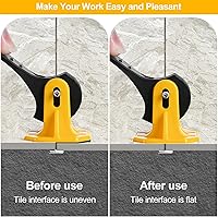 Vista 5 de Sistema de nivelación de azulejos Pro Tools Kit de espaciadores de azulejos, 60 compuestos de nivelación de suelo reutilizables, ajustables, se