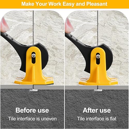 Miniatura 5 de Sistema de nivelación de baldosas Pro Tools Kit de espaciadores de azulejos, 50 compuestos de nivelación de suelo reutilizables, ajustables, se