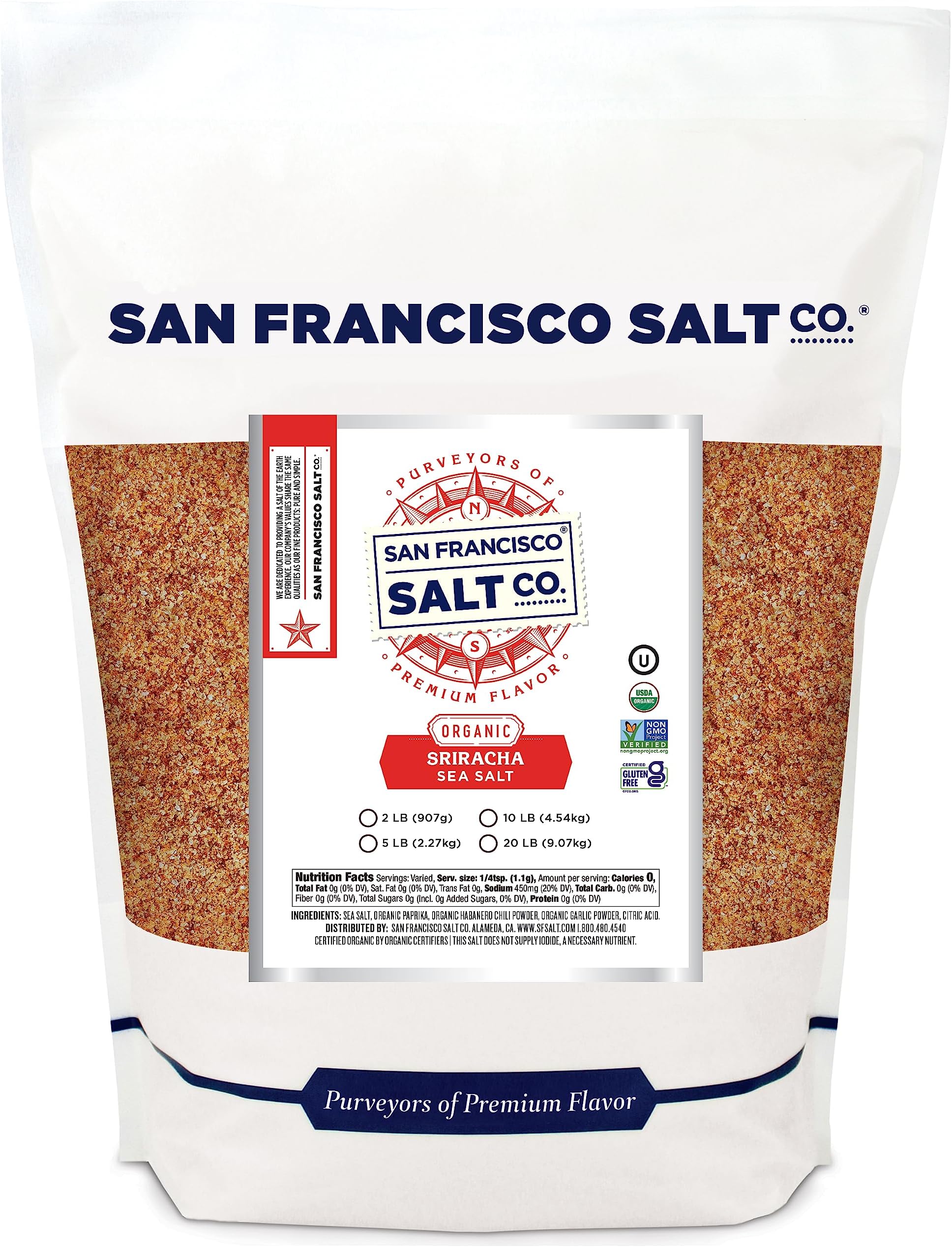 Organic Sriracha Sea Salt 2 lbs. by San Francisco Salt Company