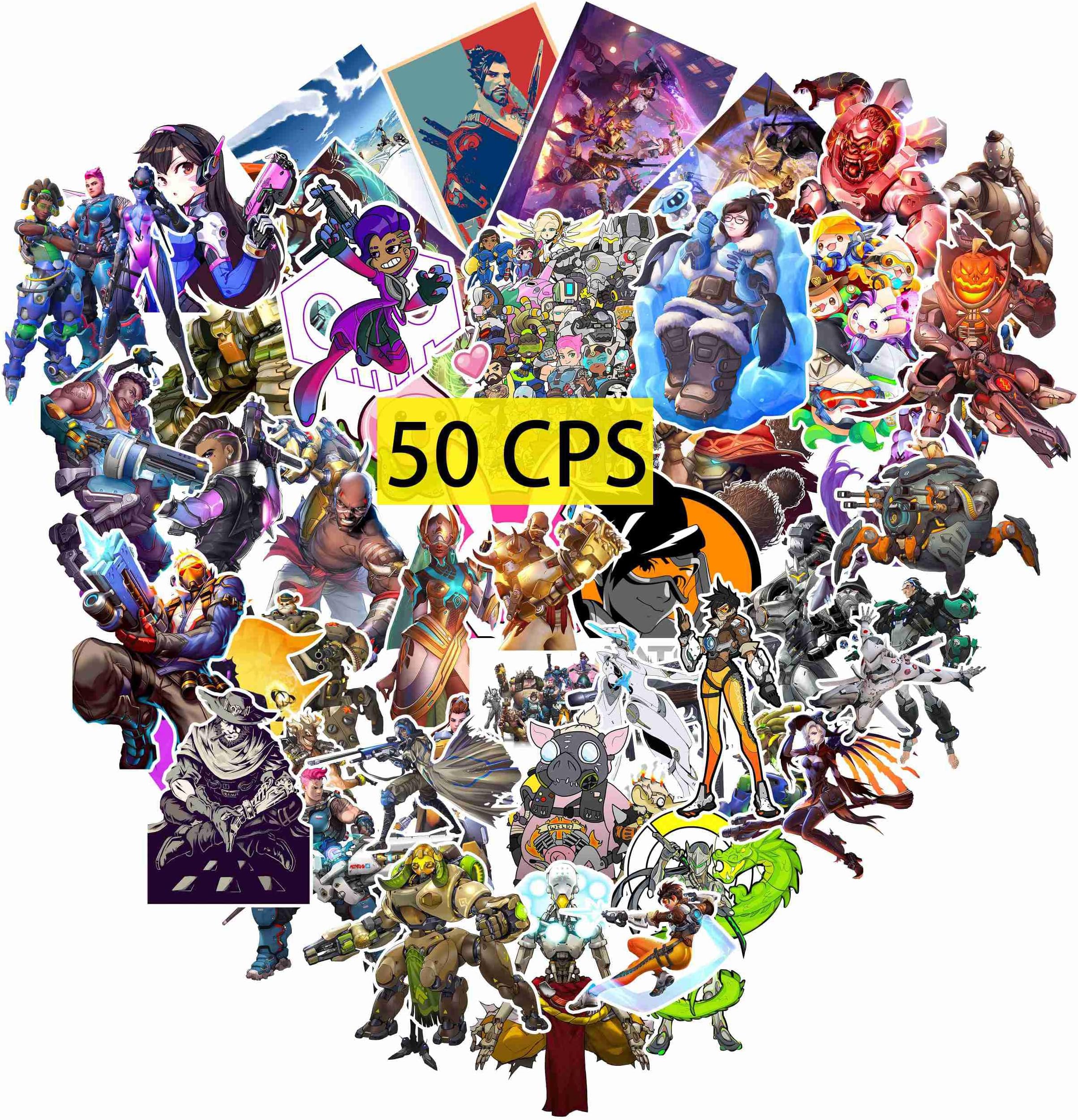 Pounchi Game Watch Stickers (50 Pcs Large Size) Cartoon Video Game PVC Sticker, Gifts for Laptop Water Bottle Skateboard Party Supplies Decorations Teens Kids