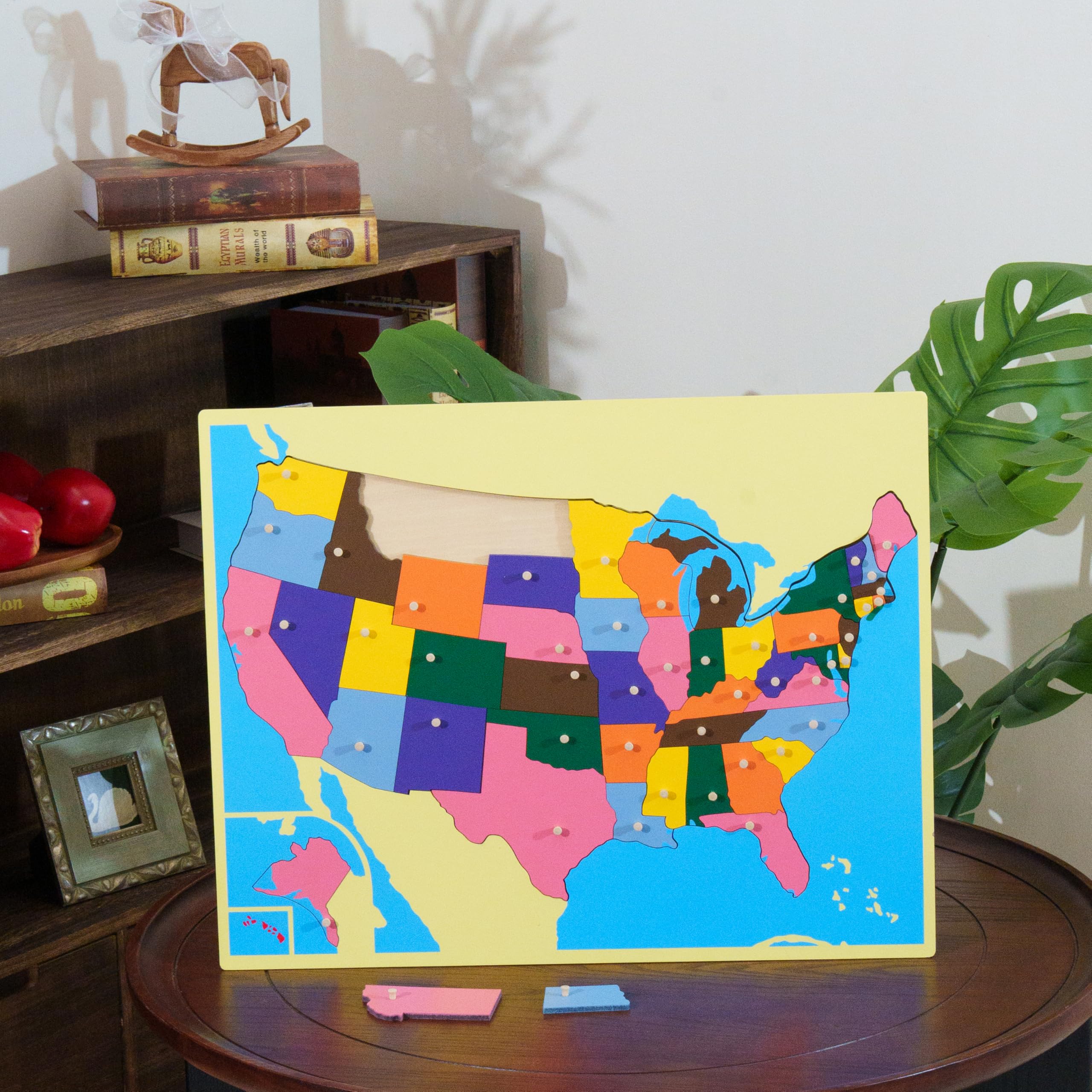 Juego de rompecabezas de madera Montessori de 23 pulgadas, 8 rompecabezas grandes de geografía: mundo, Estados Unidos, Canadá, Europa, Asia, África, América del Norte y del Sur con tarjetas de control