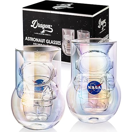 NASA Astronaut Dragon Glassware - 7 oz Set of 2