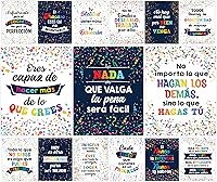 Vista 13 de Decorably 15 pósteres motivacionales bohemios de arcoíris en español para aula, 11 x 14 pulgadas, laminados mate, para aula, escuela secundaria
