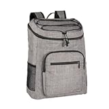 Insulated Cooler Backpack&comma; 30 Can Capacity&comma; Leak-Proof Design&comma; Gray