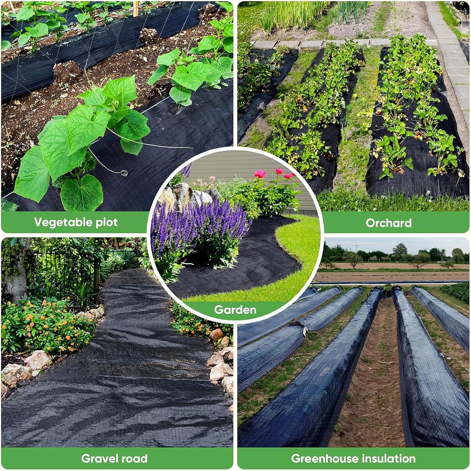 Weed Barrier Fabric,PET Heavy-Duty Landscape Cloth,3.2x100FT 3.2 Oz Garden Weed Control Ground Cover.