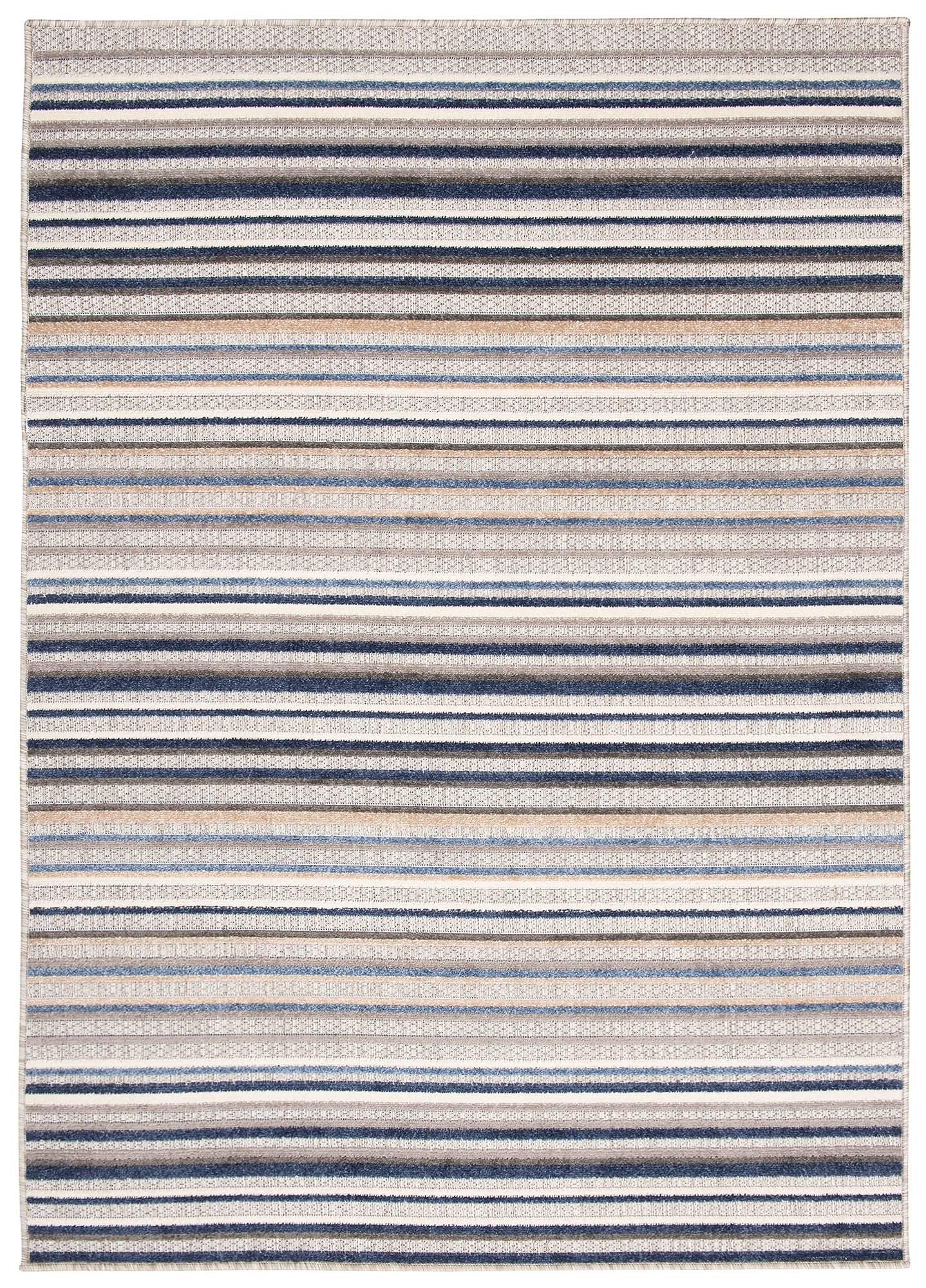 TAPISO Patio dywan tarasowy, mata do kuchni, salonu, na zewnątrz, nowoczesny design, 3D, beżowy, szary, czarny, kremowy, linie, sizal, wytrzymały 200 x 300 cm