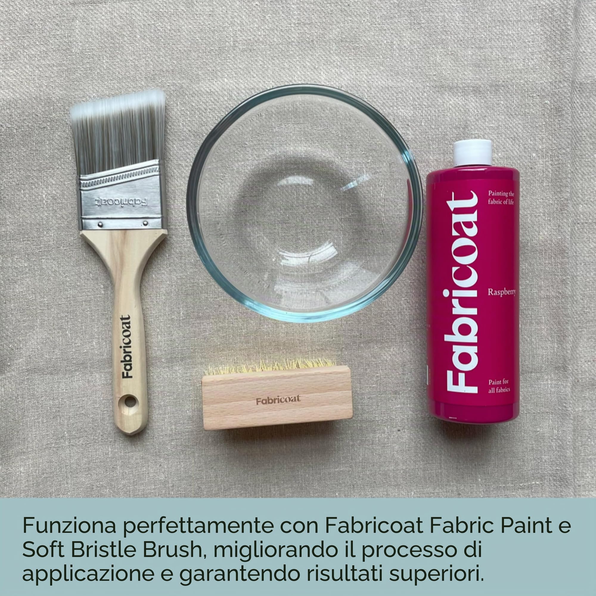 Pennello Fabricoat da 60 mm – Taglio angolato in pennello – Pennello a setole dure con manico in legno – Utilizzare per applicare la vernice per tessuti Fabricoat