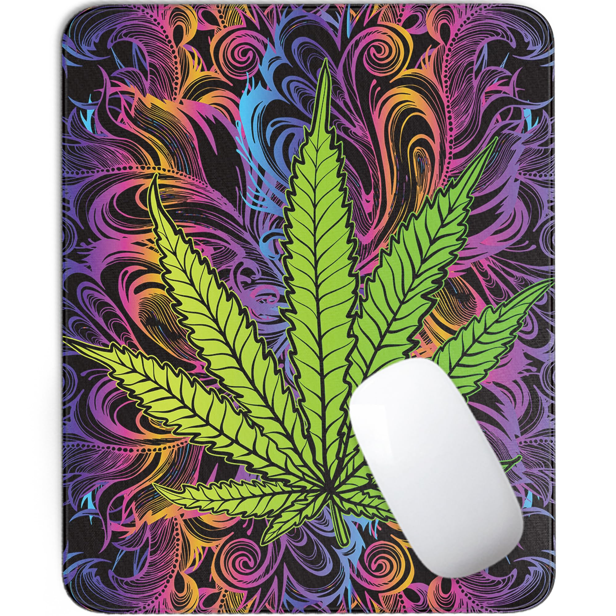 Mouse Pad - Funny Square Mousepad Washable with Non-Slip Rubber Base Stitched Edge - Mouse Pads for Desk