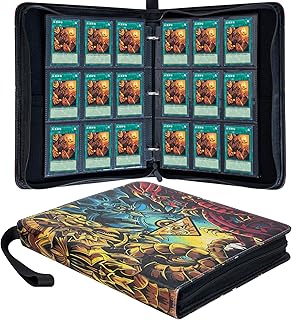 DRZERUI Card Binder for YuGiOh Card - Holds 900+ Yu-Gi-Oh Trading Cards, 9 Pocket Card Holder Book with Sleeves Compatible with Yugioh Cards