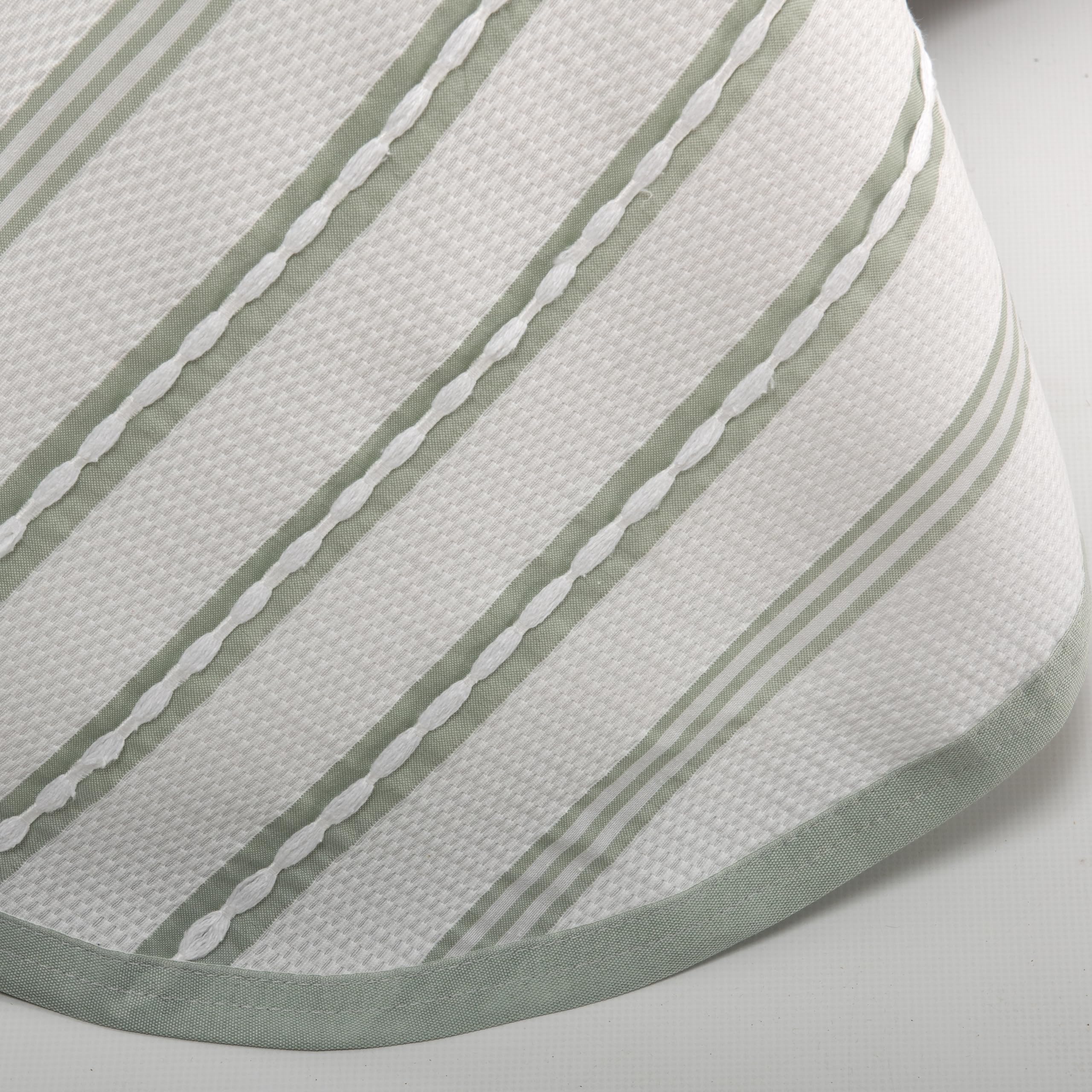Colcha Verde Rayas María 240x260 para Cama de 135/140/150/160 - 50% Algodón y 50% Poliéster - de Verano Con Estampado de Rayas