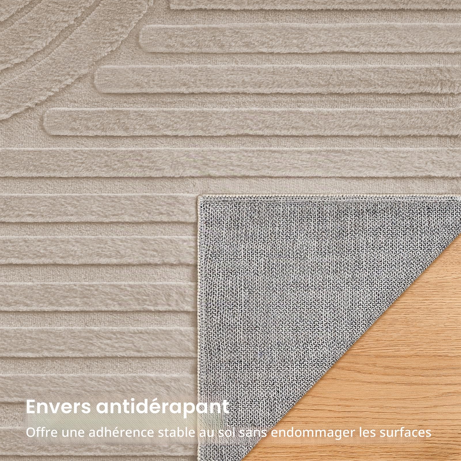 Topfinel Tapis Salon Taupe 160x230 cm, Lavable, Velours Court Moderne, Effet Vague 3D, Doux, Moelleux, Antidérapant, Aspect Fourrure, pour Chambre, Salle à Manger, Enfant, Bureau