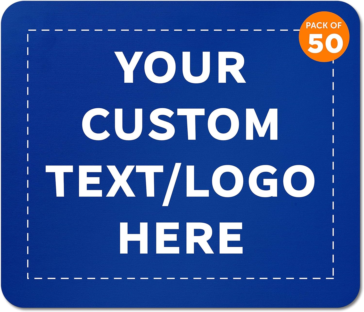 Custom rectangle rubber mousepads set of 50, blue
