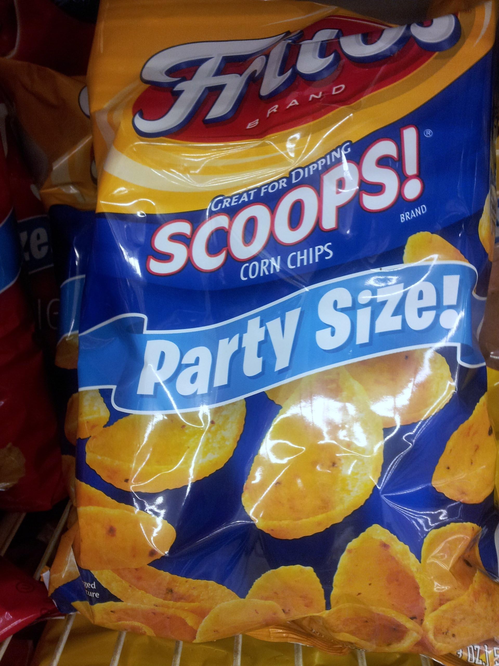 FRITOS SCOOPS! Corn Chips 19oz Party Size 3 Bags