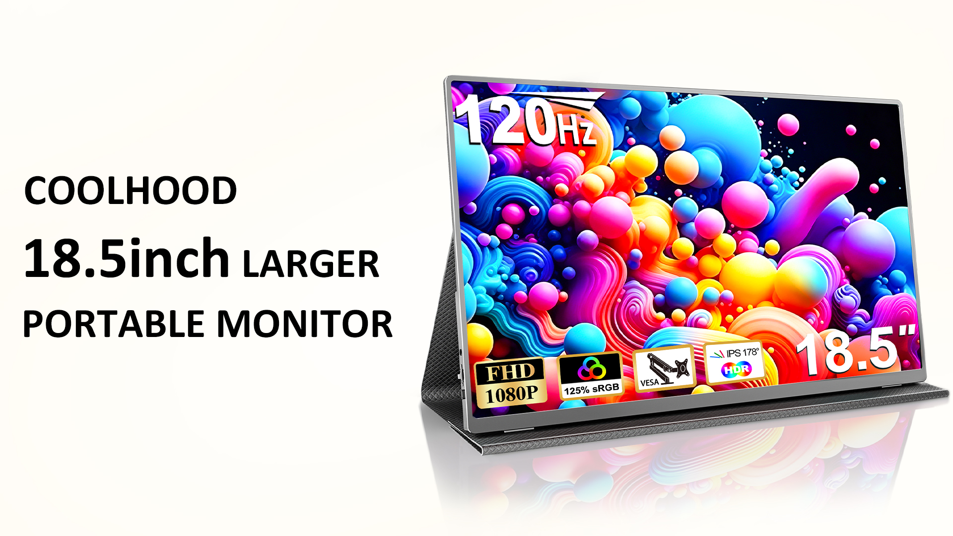 美品　COOLHOOD モバイルモニター 18.5インチ　HDMI対応 Amazon.com: COOLHOOD 18.5 Inch Portable Monitor, FHD 120Hz IPS HDR
