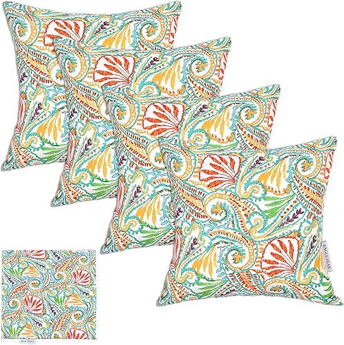 EAGLE PEAK Juego de 4 fundas de cojín cuadradas, modernas, decorativas, cuadradas, de 17 x 17 pulgadas, para el hogar, patio, jardín, sofá, silla,