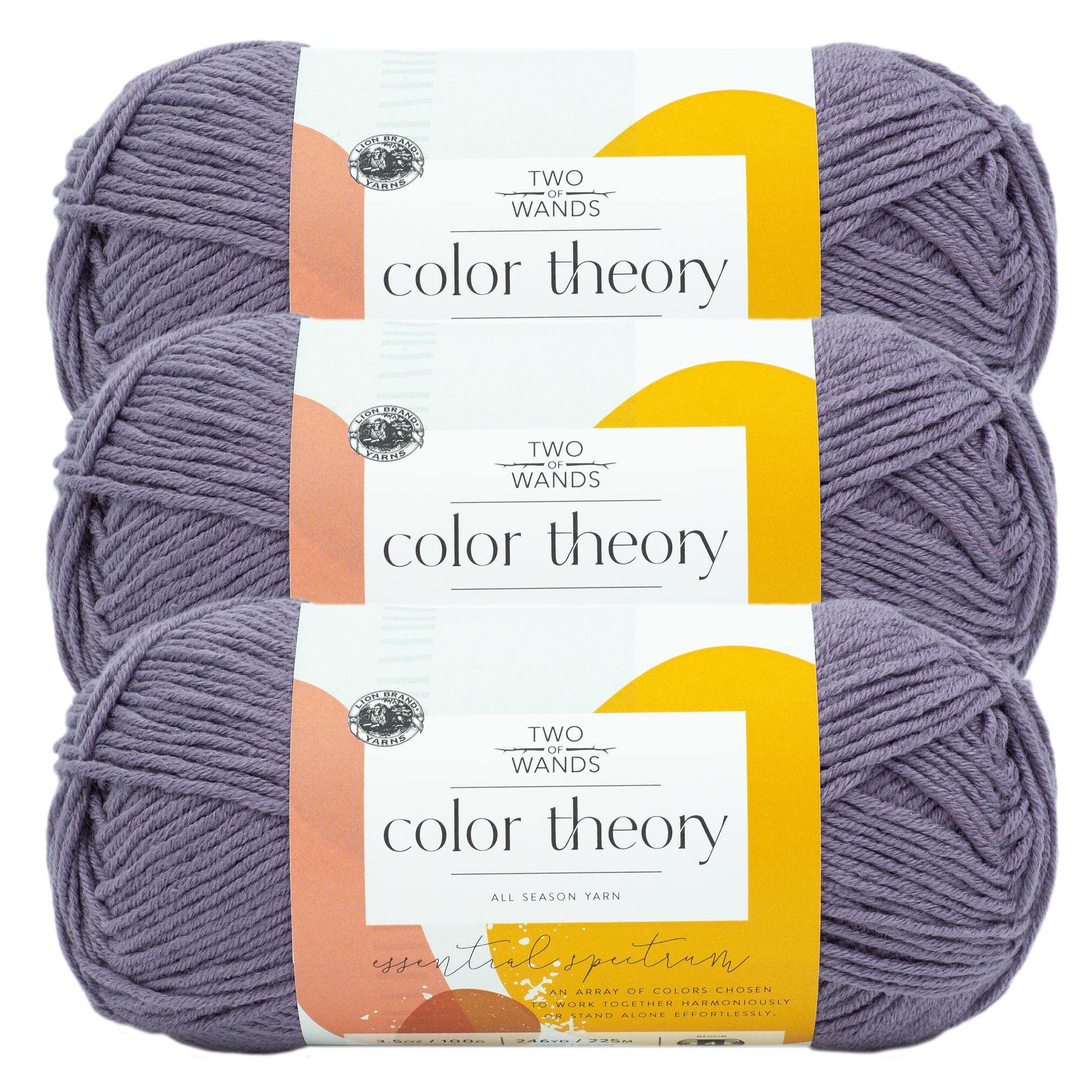 Lion Brand Yarn, Color Theory Knit &amp; Crochet Yarn, Amethyst, Purple, 3 Pack