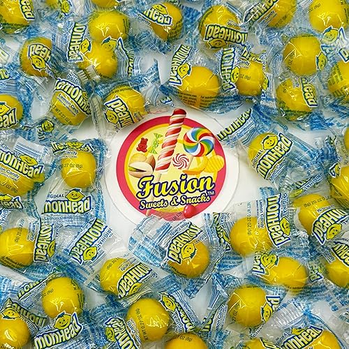 Miniatura 5 de Lemonhead Candy  Bolsa a granel de 1.5 libras, envueltos individualmente, caramelos amarillos duros originales de cabeza de limón, el caramelo