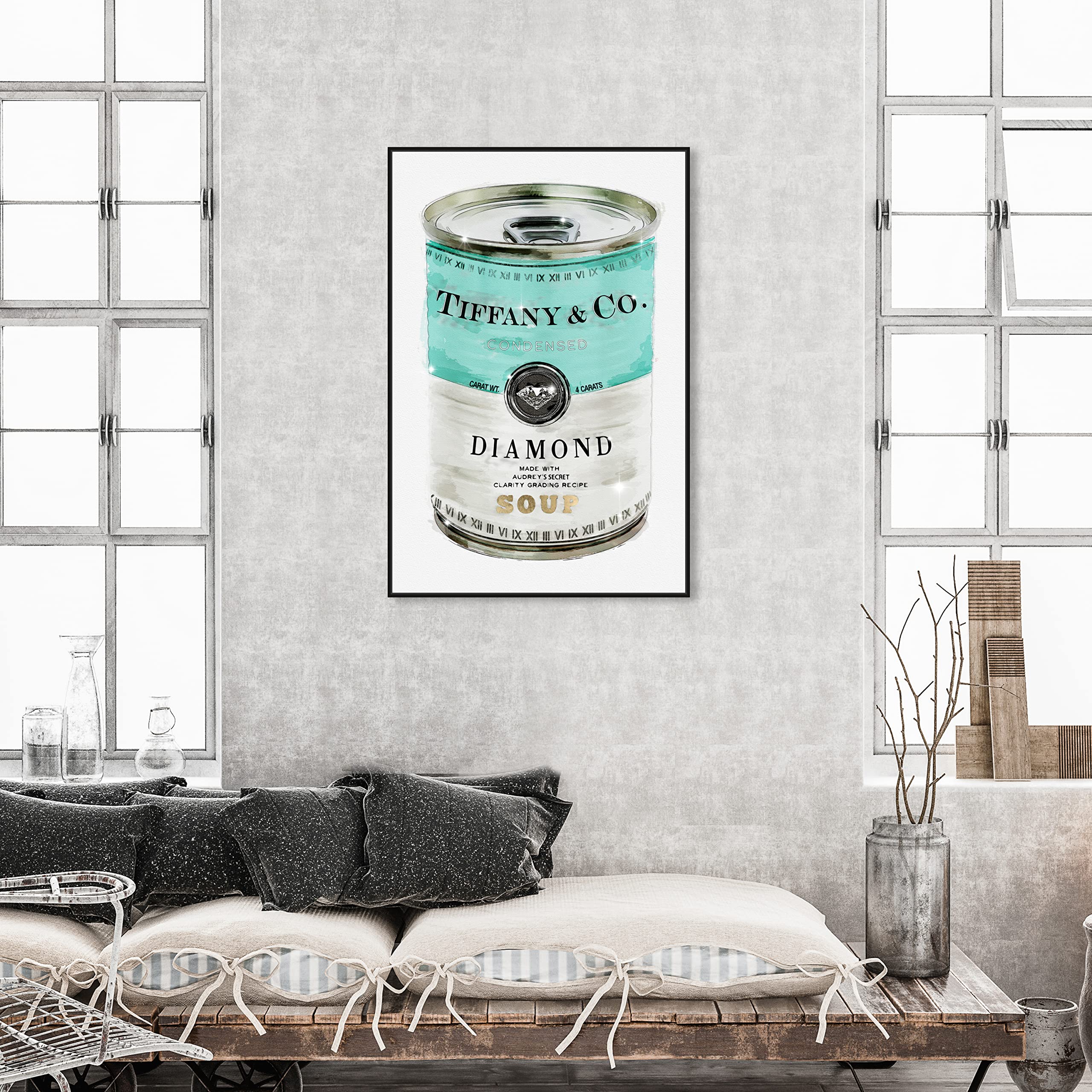 Oliver Gal Priceless Can' Framed Fashion Wall Decor, 30