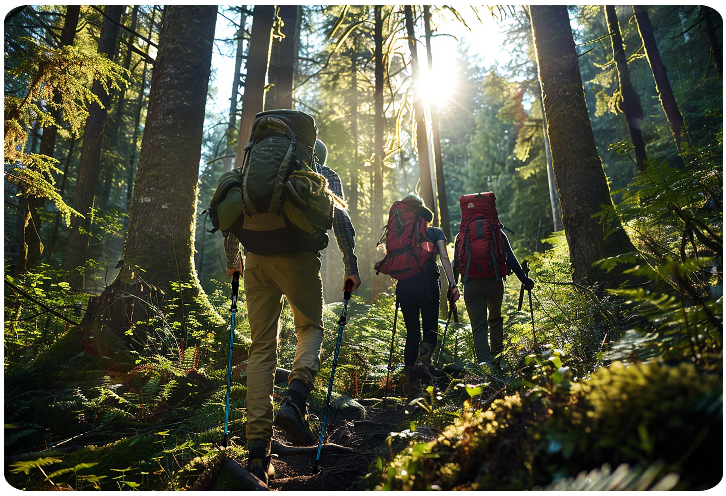 EO-Sport Trekking Bâtons de Marche Marche Nordique Pliant Réglable 85-130 cm Aluminium Liège Poignée 1 Paire