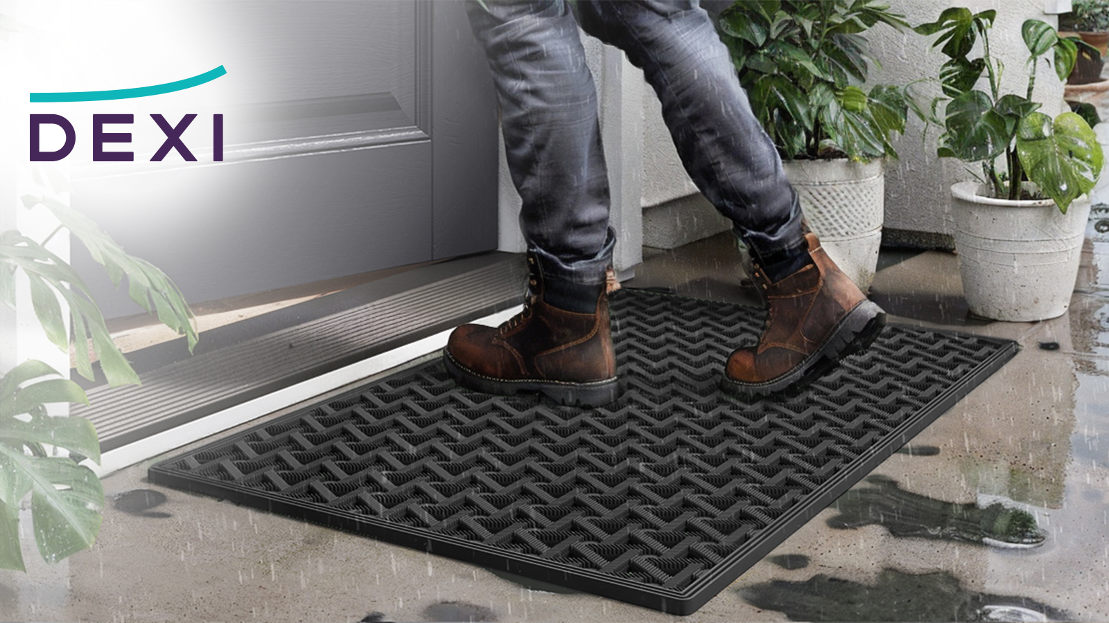 Amazon.com : DEXI Front Door Mat Outside Entrance，19x30 Rubber
