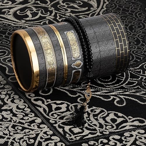 Miniatura 10 de Modefa Alfombrilla de oración turca  Felpa tejida fina Janamaz Sajjadah  Percha de coche de Allah Muhammad  Tapete de oración bordado con rosas