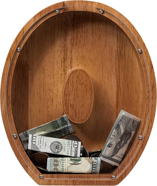 ladenk 12 Inch Extra Large Wooden Kids Letter Piggy Bank - Piggy Bank for Boys Girls - Initial O Bank - Alphabet Money Bank for Birthday