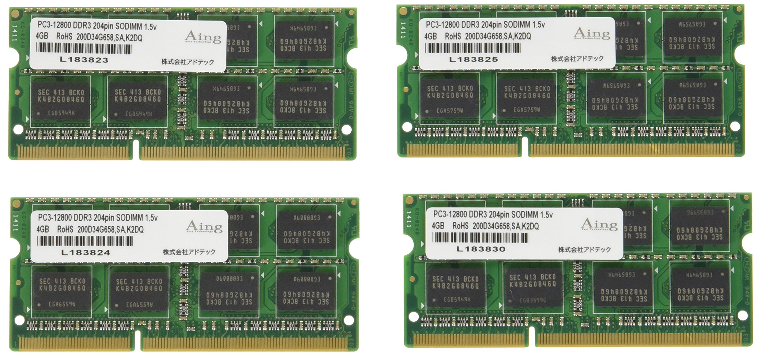 アドテック DDR3-1600/PC3-12800 SO-DIMM 4GB 省電力 ADS12800N-H4G ADS12800Nシリーズ - 株式会社アドテック