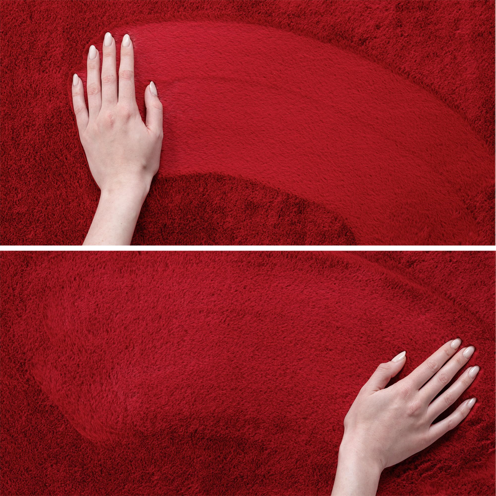 Teppium Tapis Rouge 140x200 cm Tapis à Poils Courts Lavable, Antidérapant et Doux, Design Monochrome Moderne pour Salon, Chambre, Cuisine et Chambre d'enfant