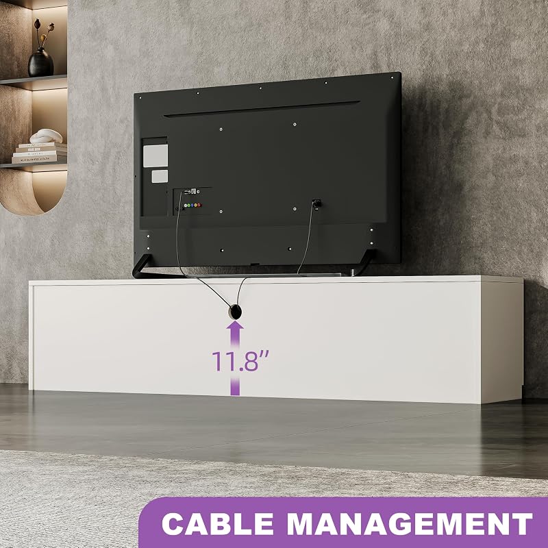78.7" White Modern TV Stand Media Console Table for 55/60/65/70/75 inch TV image 7