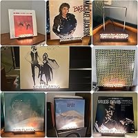 Vista 6 de Now Playing Vinyl Record Stand, Light Up Vinyl Record Display Stand, Holder for Album Display Storage, Warm White Light with Fingerprint-Proof