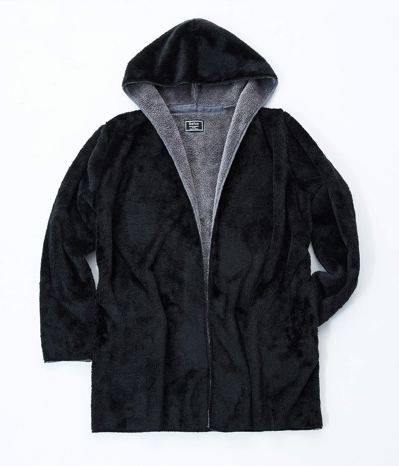 Wearable Blanket Hoodie in Thick Fleece Jacket with Pocket - Black - Large Size - for Women and Men, Warm and Cozy - Image 9