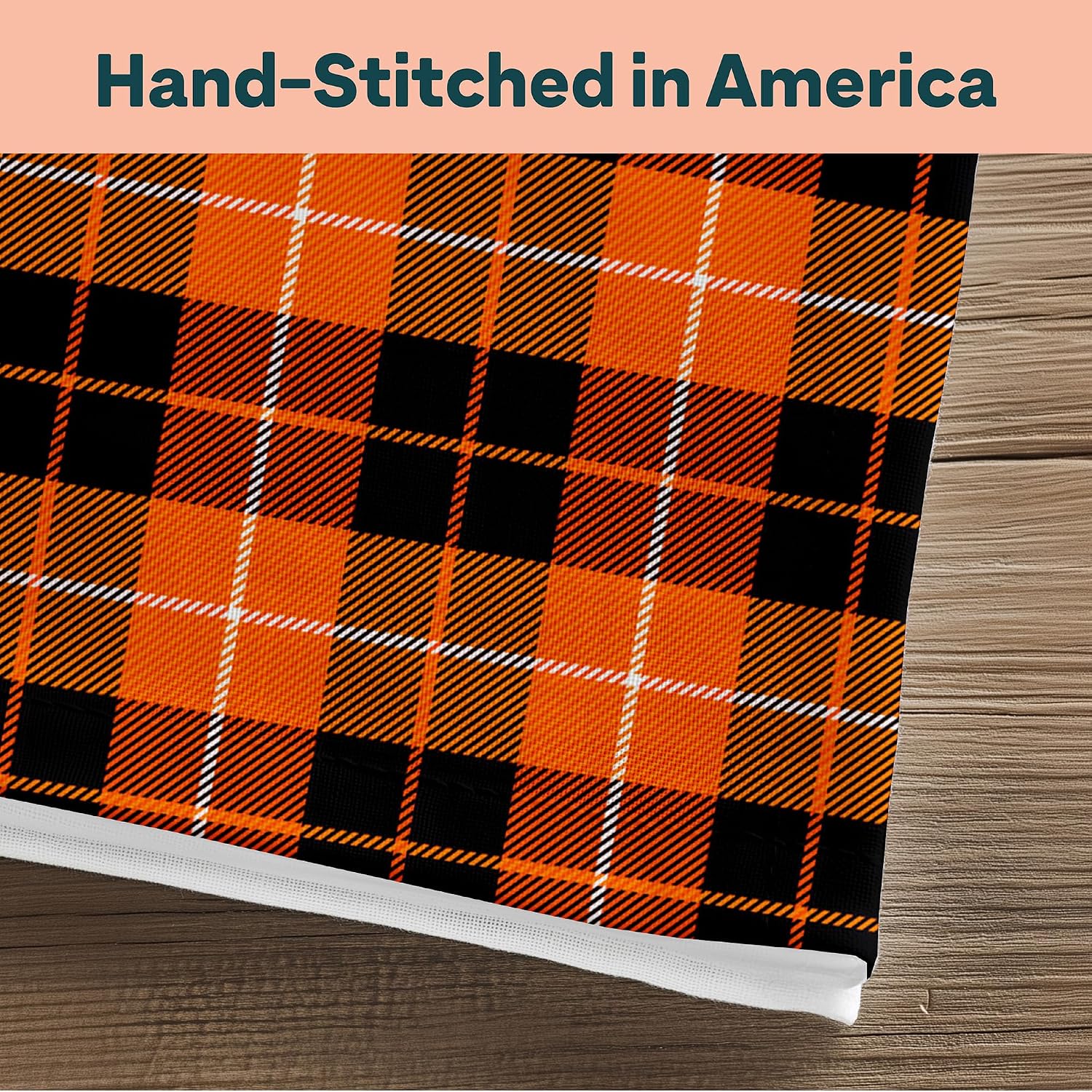 Black and Orange Plaid Fall Napkins | Home Dining Room and Kitchen | Absorbent, Washable, Reusable, Stain & Wrinkle Resistant | USA Made - 12pack