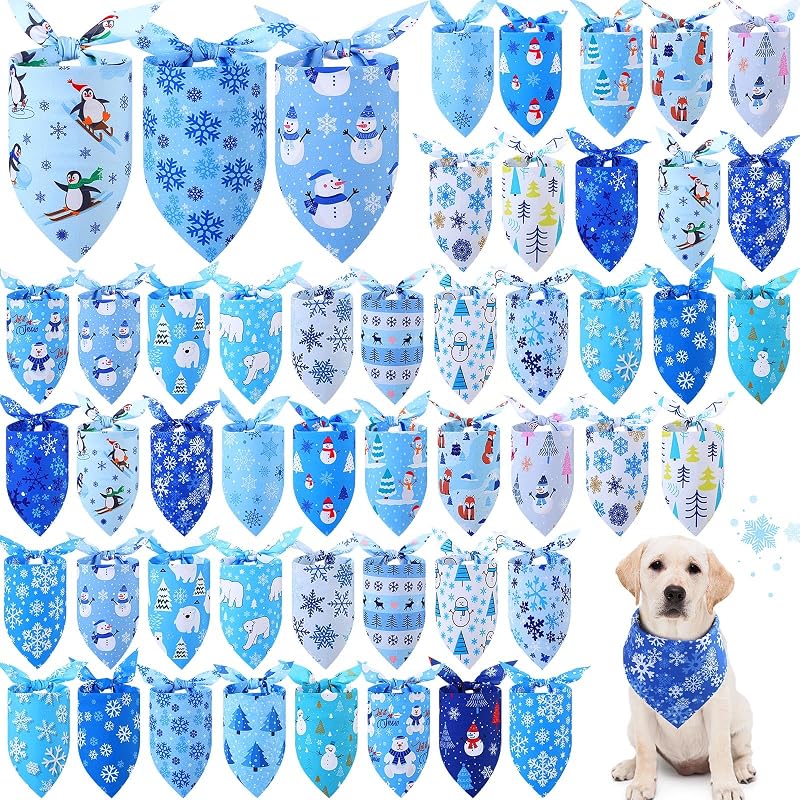 Bandana para Cães de Inverno em Poliéster com Estampas Festivas Abbylike, Pacote com 50