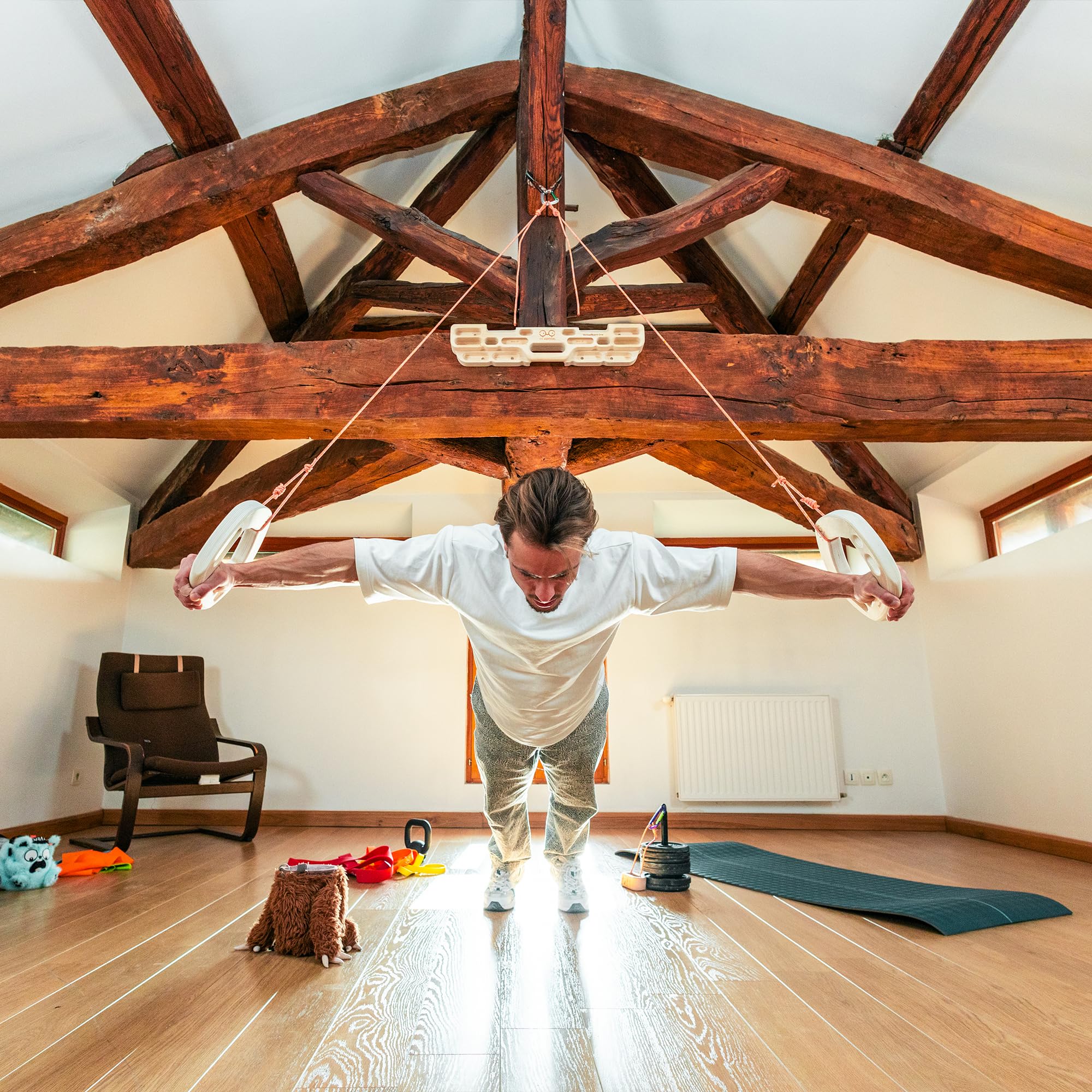 YY Vertical - Der Original Penta Evo Kletterhalter hält in Holz für Klettern, ideal für Heimtraining, passt sich der Klimmzugstange an, stärkt Ihre Finger